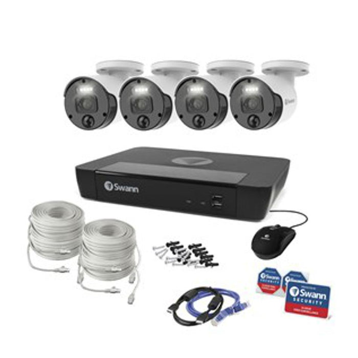 Swann 8 Ch 4K Nvr Kit With 4 X 4K Pir Bullet Cameras Swnvk-876804