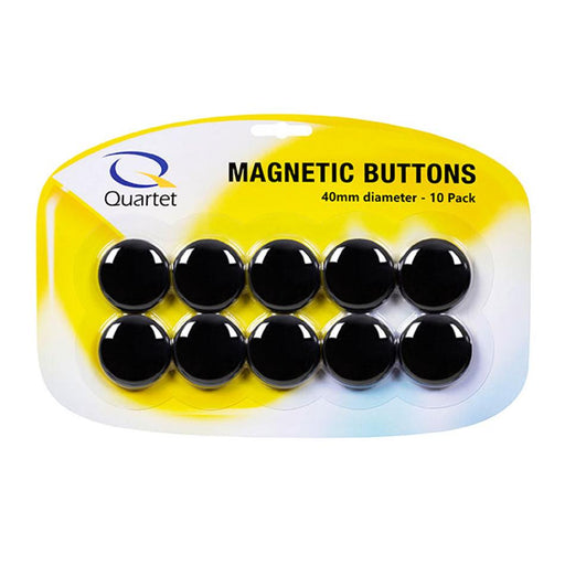 Quartet 40mm Magnetic Buttons Black Pack of 10 QTTMB4000_1