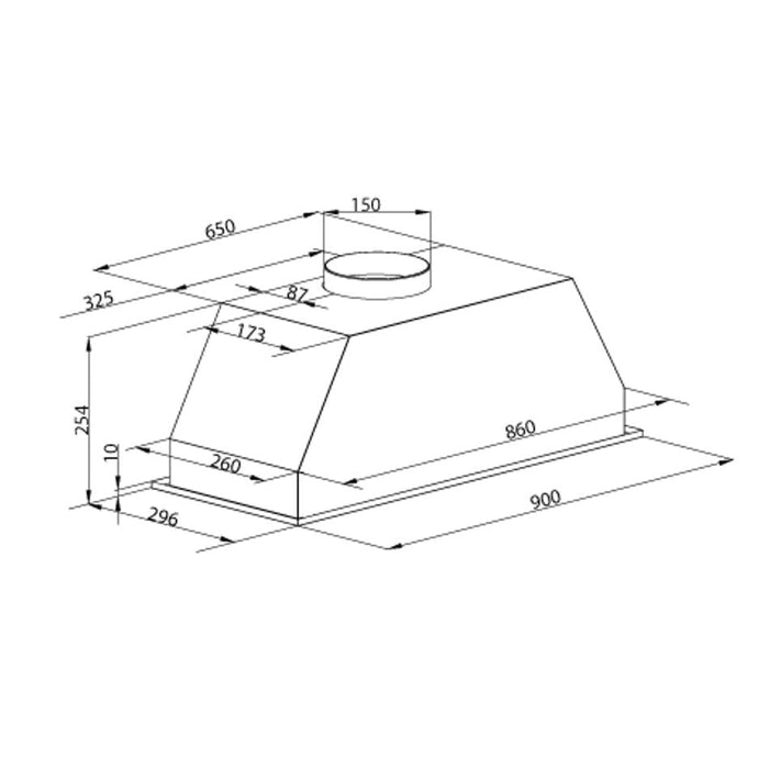 Parmco 900mm Integrated Rangehood 1000m³/h Turbo Pak Plus_2