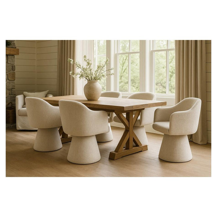 Rembrandt Anna Swivel Accent Chair - White Upholstery MY3286_4