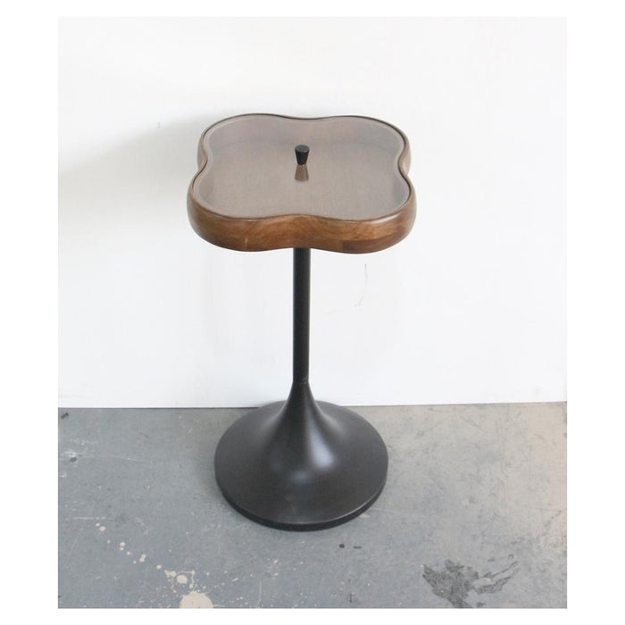 Rembrandt Clover Side Table with Glass Lid - WalnutBlack_1