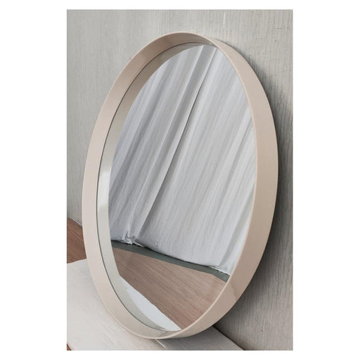 Rembrandt Cream Round Mirror with Minimal Frame TS7001_2