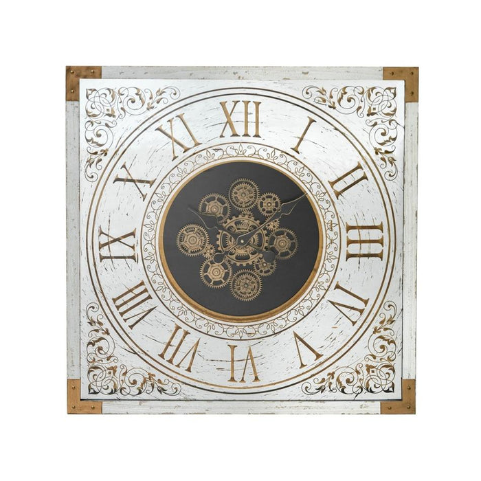 Rembrandt Gear Clock Wood & Glass SE2867 - Industrial Style_1