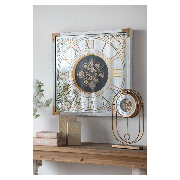 Rembrandt Gear Clock Wood & Glass SE2867 - Industrial Style_2