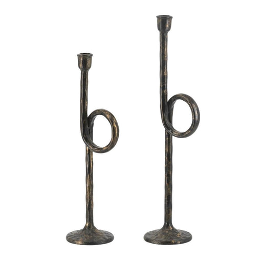 Rembrandt Iron Candle Holder Set of 2, Rustic Finish SE3044_1
