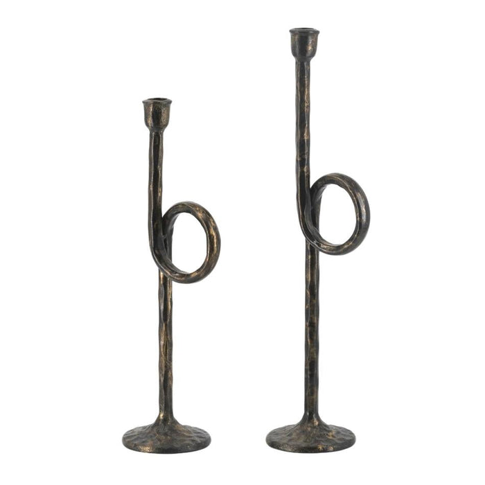 Rembrandt Iron Candle Holder Set of 2, Rustic Finish SE3044_1