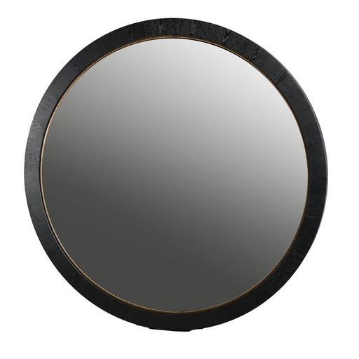 Rembrandt Round Mirror Black Oak & Gold 800mm EM8006_1