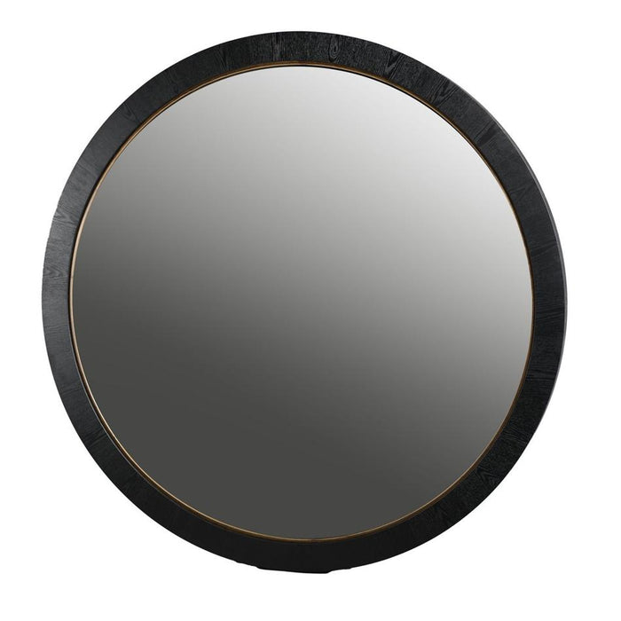 Rembrandt Round Mirror Black Oak & Gold 800mm EM8006_1