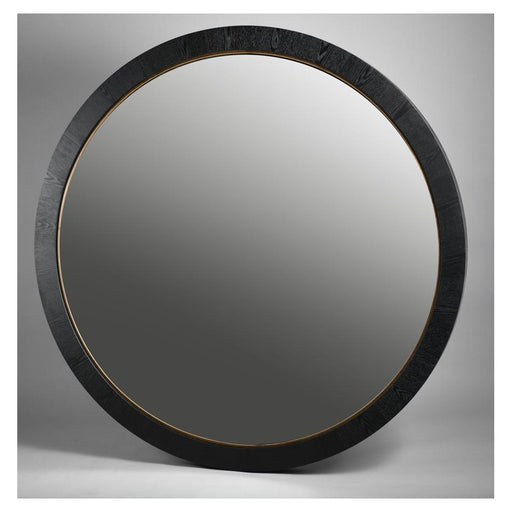 Rembrandt Round Mirror Black Oak & Gold 800mm EM8006_2