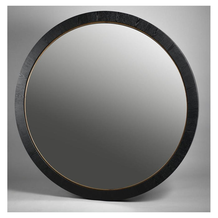 Rembrandt Round Mirror Black Oak & Gold 800mm EM8006_2
