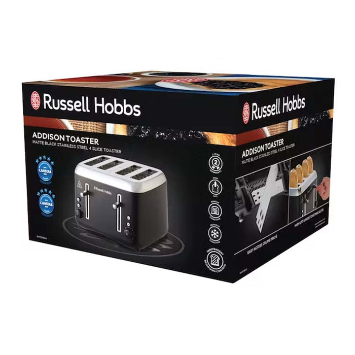 Russell Hobbs Addison Black 4 Slice Toaster RHT514BLK