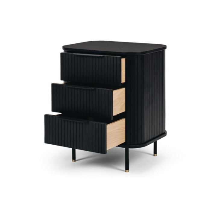 Furniture By Design Anders Bedside 3drw (Black Oak) SHABSO3B