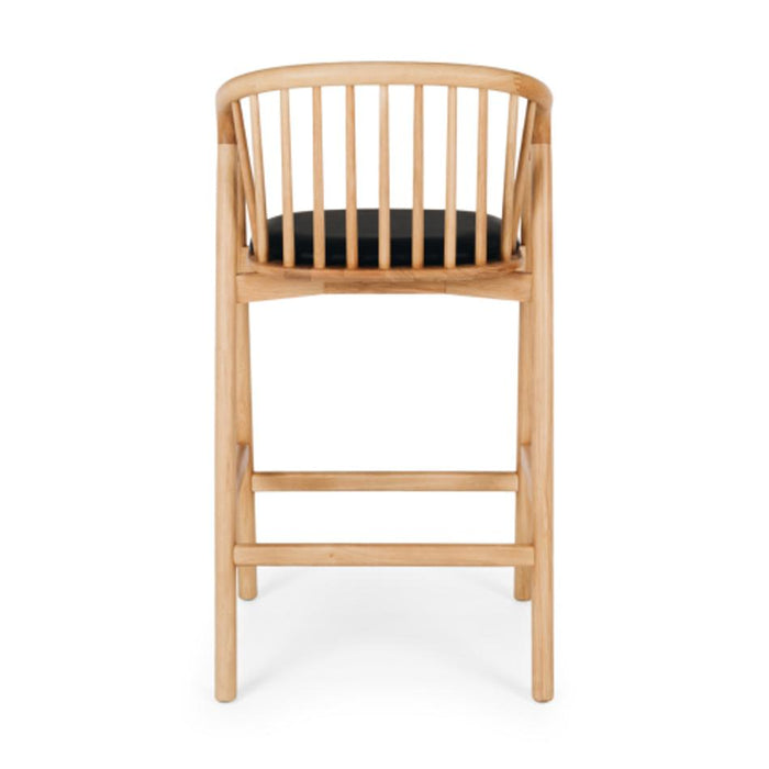 Furniture By Design NORD Highback Barstool (Natural Oak) BLK PU Seat