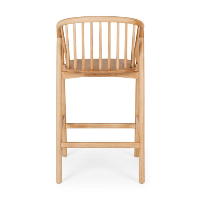 Furniture By Design NORD Highback Barstool (Natural Oak) BLK PU Seat