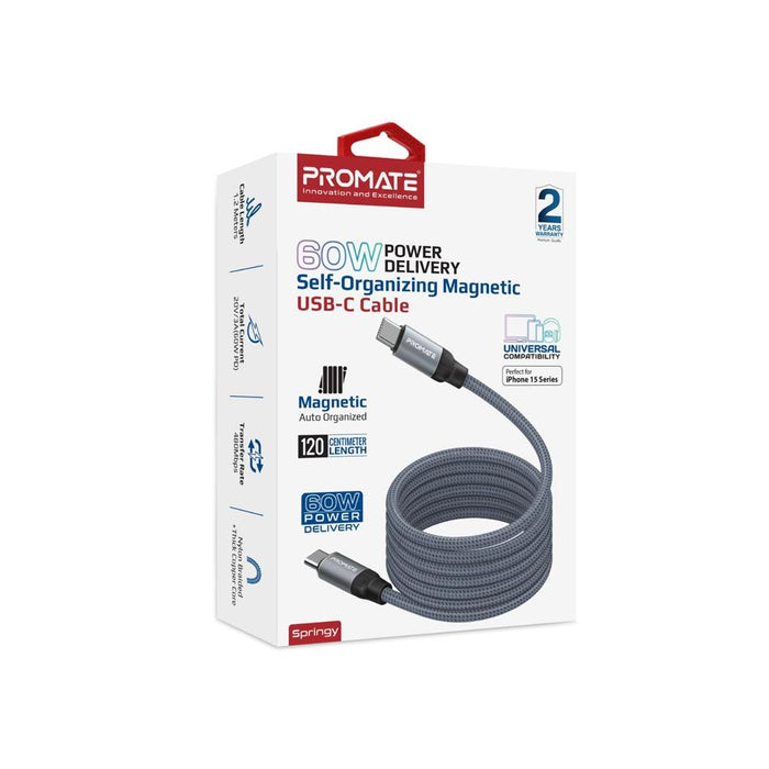 Promate 1.2M Usb-C To Usb-C Cable SPRINGY.GRY