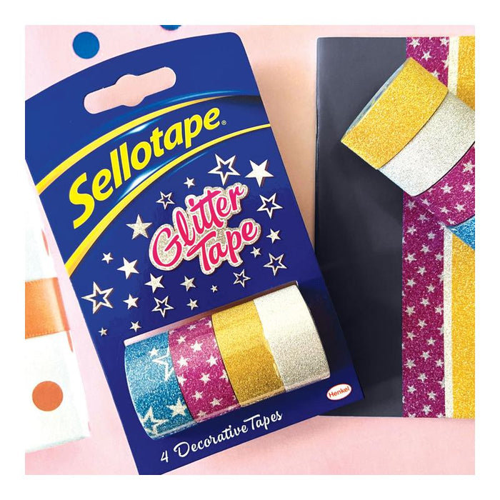 Sellotape On-Hand Glitter Refills 18mmx3m 4 Pack 2252143_2