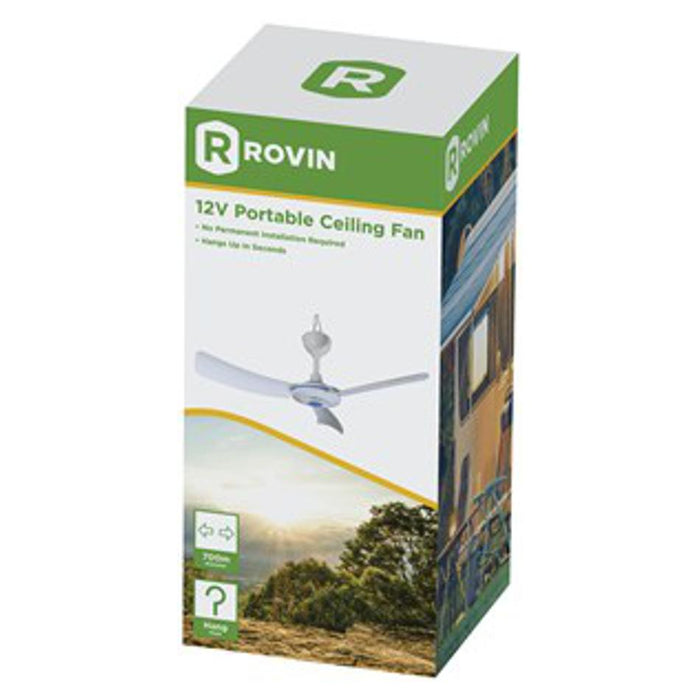 Electus Rovin 12V Portable Ceiling Fan With Battery Clips TAA140