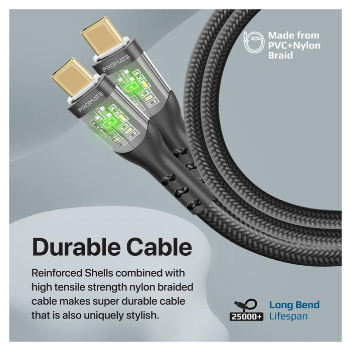 Promate 1.2M Usb-C To Usb-C Cable TRANSLINE-CC.BLK