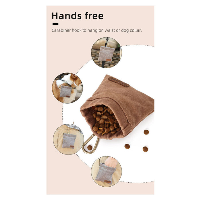 Doglemi Retro Portable Water-repellant Cotton Dog Treat Pouch with Clip 6
