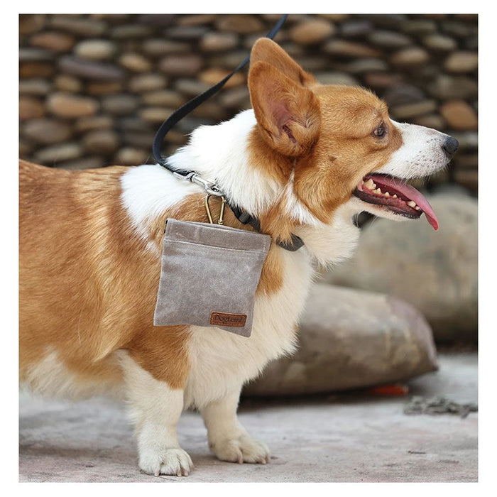 Doglemi Retro Portable Water-repellant Cotton Dog Treat Pouch with Clip 2