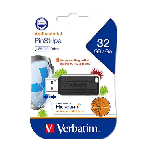 Verbatim 32GB Microban USB 2.0 Drive - Black 66780_1