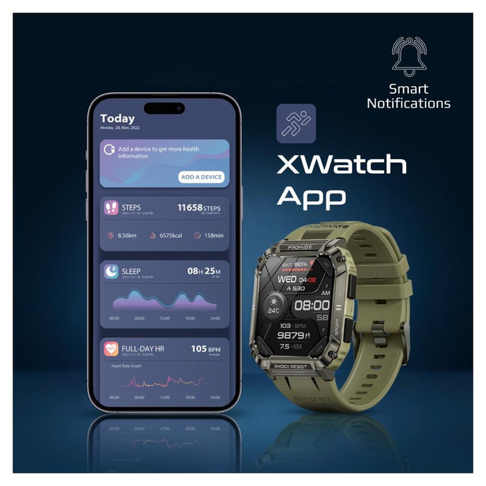 Promate Ip67 Shock-Resist Smart Watch XWATCH-S19.MNG