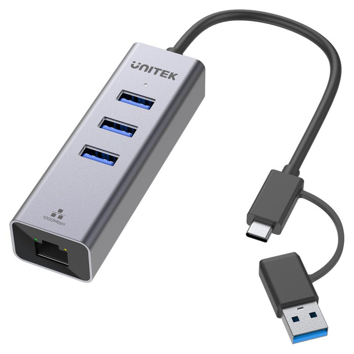 UNITEK 4-in-1 USB Multi-port Hub with 2-in-1 Connectors USB-C &