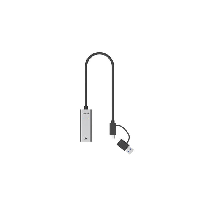 UNITEK USB to Gig Ethernet Adapter with 2-in-1 Connectors USB-C &