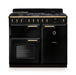 Falcon NGC Classic Deluxe 100cm Dual Fuel Range Cooker — Gloss Black / Antique Brass