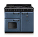 Falcon NGC Classic Deluxe 100cm Dual Fuel Range Cooker — Stone Blue / Chrome