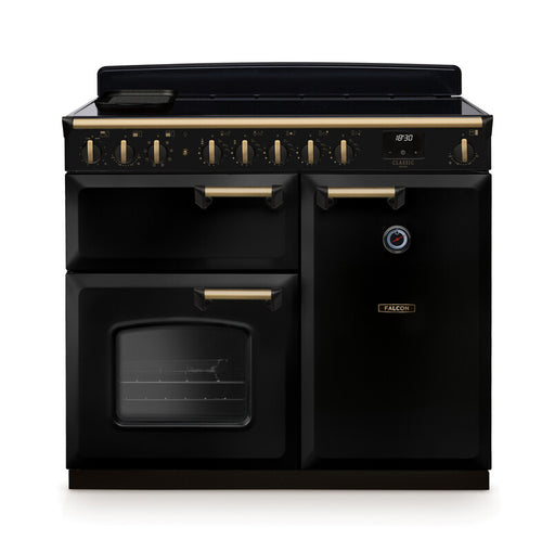 Falcon NGC Classic Deluxe 100cm Induction Range Cooker — Gloss Black / Antique Brass