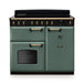 Falcon NGC Classic Deluxe 100cm Induction Range Cooker — Mineral Green / Antique Brass