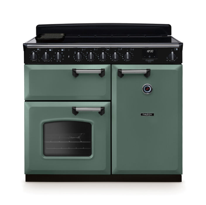 Falcon NGC Classic Deluxe 100cm Induction Range Cooker — Mineral Green / Chrome