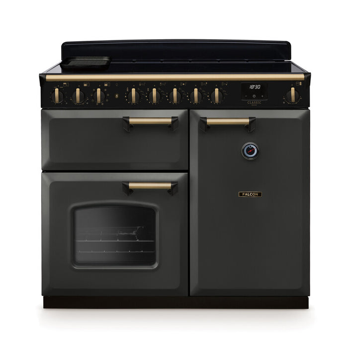 Falcon NGC Classic Deluxe 100cm Induction Range Cooker — Slate / Antique Brass