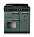 Falcon NGC Classic Deluxe 90cm Dual Fuel Range Cooker — Mineral Green / Chrome