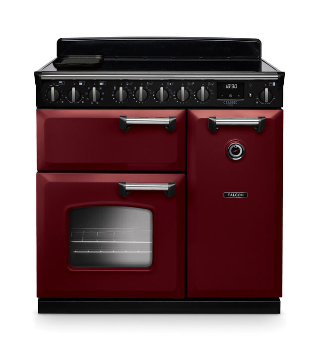 Falcon NGC Classic Deluxe 90cm Induction Range Cooker — Bordeaux / Chrome