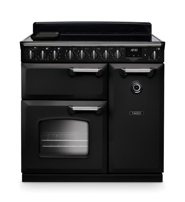 Falcon NGC Classic Deluxe 90cm Induction Range Cooker — Charcoal Black / Chrome