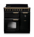 Falcon NGC Classic Deluxe 90cm Induction Range Cooker — Gloss Black / Antique Brass