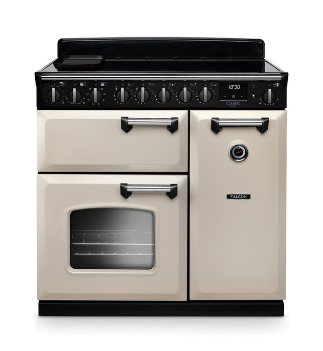 Falcon NGC Classic Deluxe 90cm Induction Range Cooker — Pale Cream / Chrome