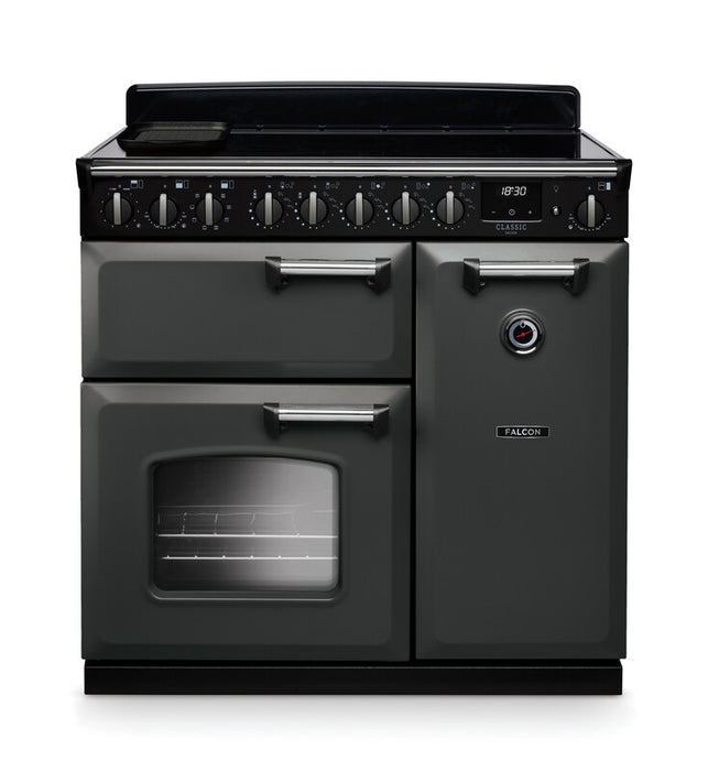 Falcon NGC Classic Deluxe 90cm Induction Range Cooker — Slate / Chrome