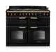 Falcon NGC Classic Deluxe 110cm Dual Fuel Range Cooker with Slow Cook Oven — Charcoal Black / Antique Brass