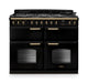 Falcon NGC Classic Deluxe 110cm Dual Fuel Range Cooker with Slow Cook Oven — Gloss Black / Antique Brass