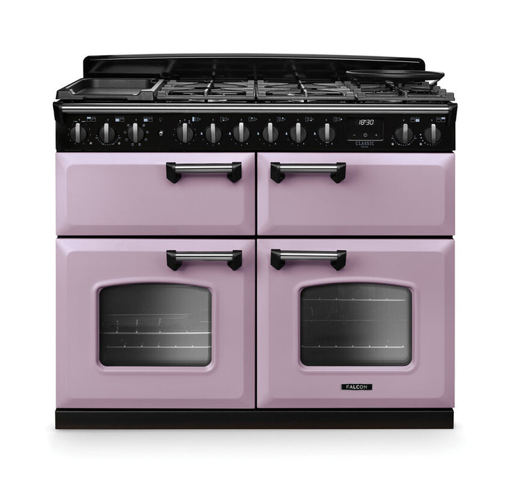 Falcon NGC Classic Deluxe 110cm Dual Fuel Range Cooker with Slow Cook Oven — Heather / Chrome