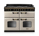 Falcon NGC Classic Deluxe 110cm Dual Fuel Range Cooker with Slow Cook Oven — Pale Cream / Antique Brass