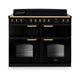 Falcon NGC Classic Deluxe 110cm Induction Range Cooker with Slow Cook Oven — Gloss Black / Antique Brass