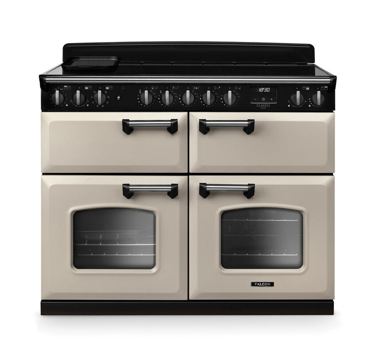 Falcon NGC Classic Deluxe 110cm Induction Range Cooker with Slow Cook Oven — Pale Cream / Chrome