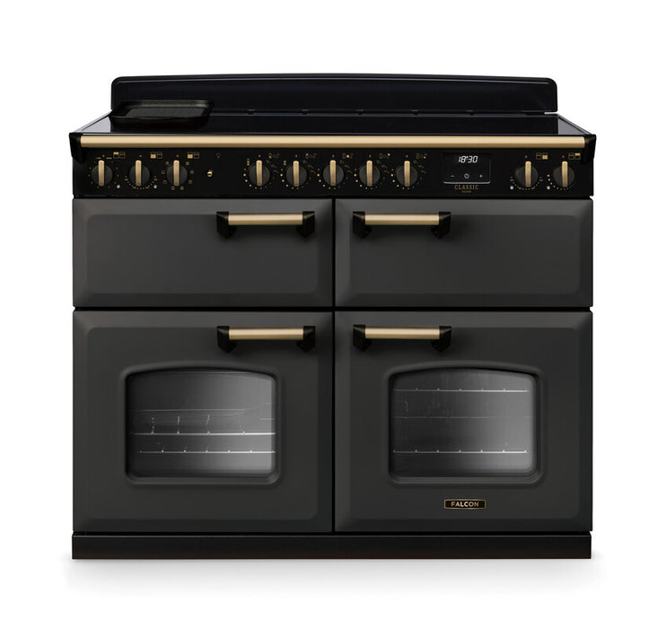 Falcon NGC Classic Deluxe 110cm Induction Range Cooker with Slow Cook Oven — Slate / Antique Brass