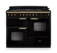 Falcon NGC Classic Deluxe 110cm Dual Fuel Range Cooker with Proving Drawer — Gloss Black / Antique Brass