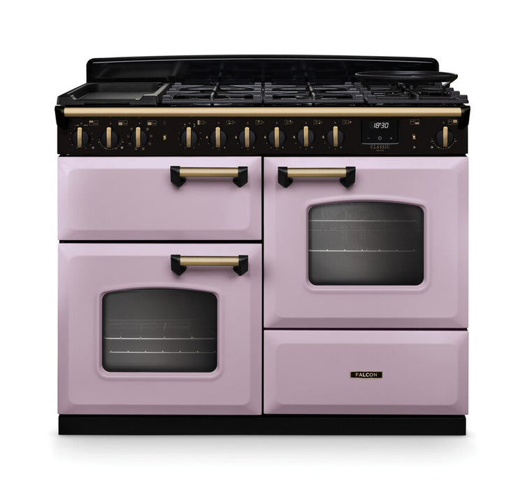 Falcon NGC Classic Deluxe 110cm Dual Fuel Range Cooker with Proving Drawer — Heather / Antique Brass
