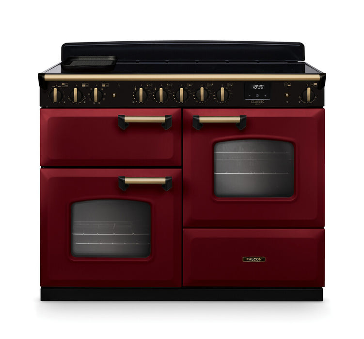 Falcon NGC Classic Deluxe 110cm Induction Range Cooker with Proving Drawer — Bordeaux / Antique Brass